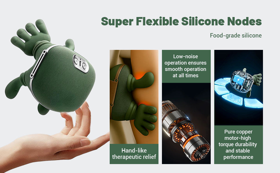 Bionic Heated Massager, Wireless Portable Shiatsu Neck and Back Massager